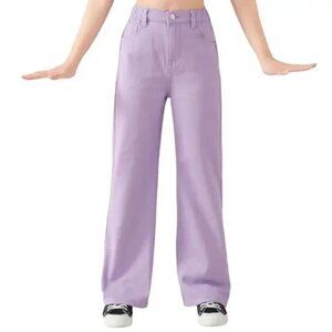 SHEIN Lavender Lilac Wide Leg Jeans High Rise | S